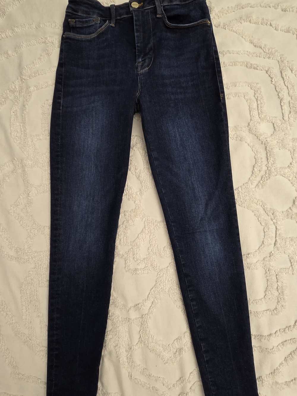 Frame Denim Dark Blue High-Rise Skinny Jeans